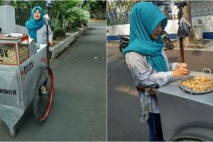 Penjual cilok berparas cantik ini viral di media sosial