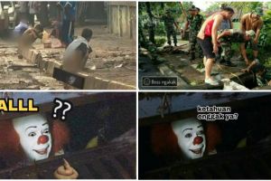12 Foto editan kocak badut Pennywise, bikin seremnya hilang