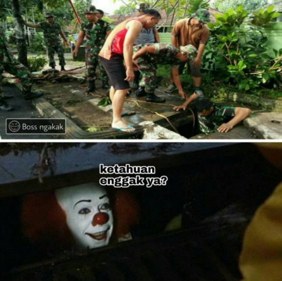 12 Foto editan kocak badut Pennywise, bikin seremnya hilang