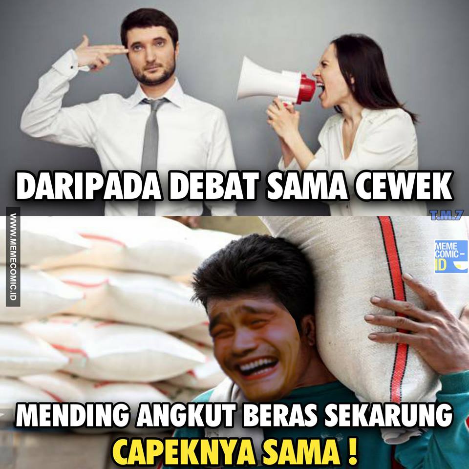 10 Meme 'berdebat sama cewek' ini lucunya bikin keringat dingin