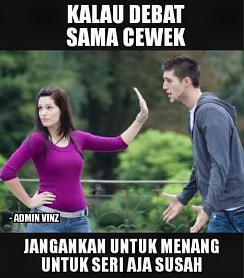 10 Meme 'berdebat sama cewek' ini lucunya bikin keringat dingin