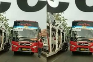 Bus lawan arah, hukuman polisi ini pasti bikin kapok sopir deh