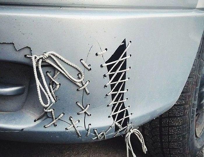 16 Reparasi mobil ini nyeleneh abis, kelewat hemat apa kreatif?