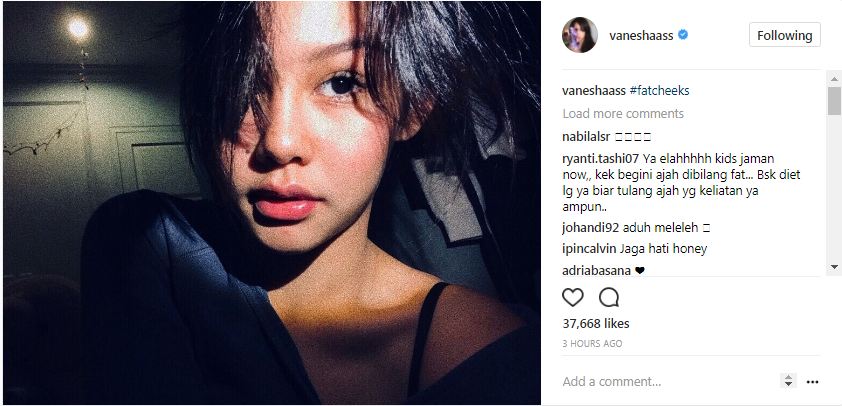 Bilang pipinya chubby, Vanesha 'Milea' Prescilla kena nyinyir warganet