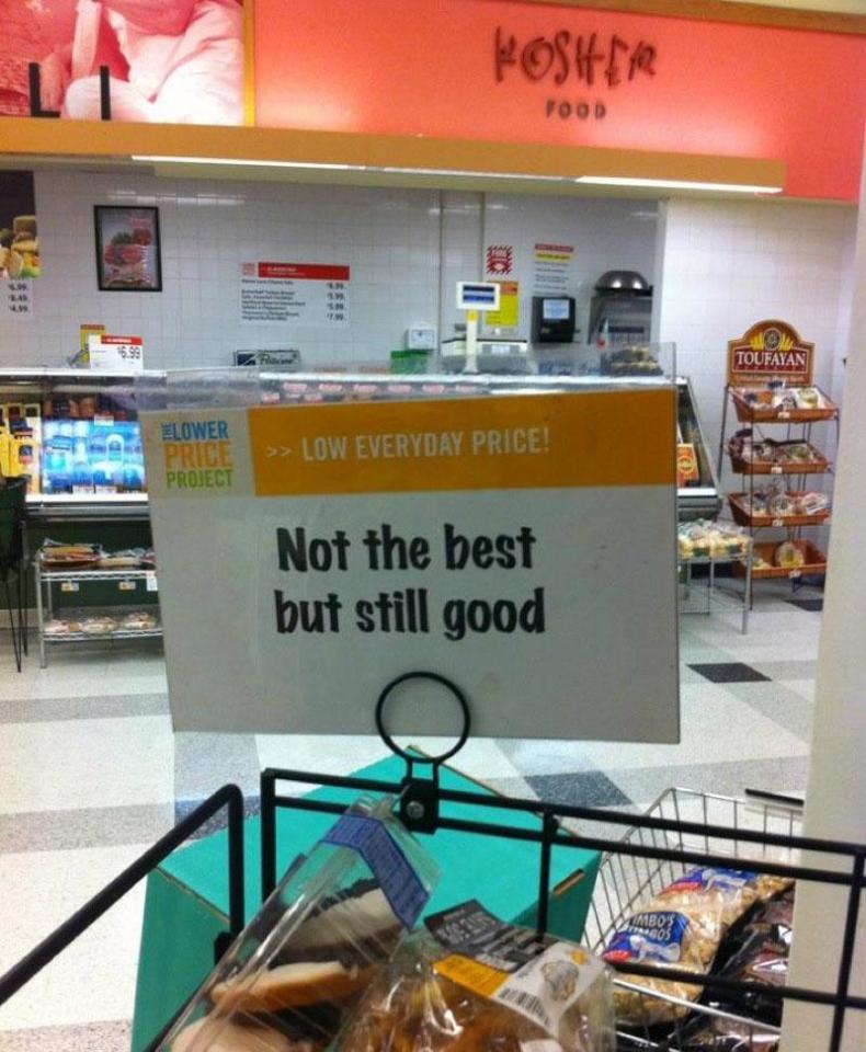 12 Papan penanda unik di supermarket ini bikin kamu tersenyum kecut