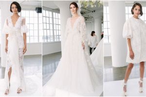 Sentuhan 3D gaun pengantin ala Marchesa, sakral tapi bisa buat pesta