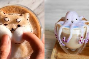 10 Latte art 3D ini gemesin parah, bisa gerak saat digoyang 