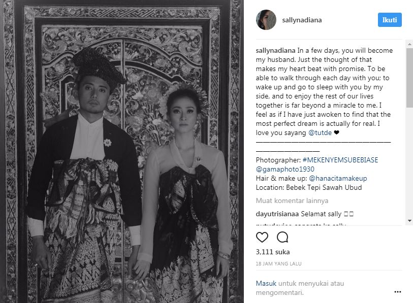 10 Gaya Sallyna Diana tunangan Putu Gede, tak kalah dari Nikita Willy