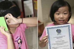 Gadis 8 tahun ini mampu mengenali warna kartu dengan mata tertutup