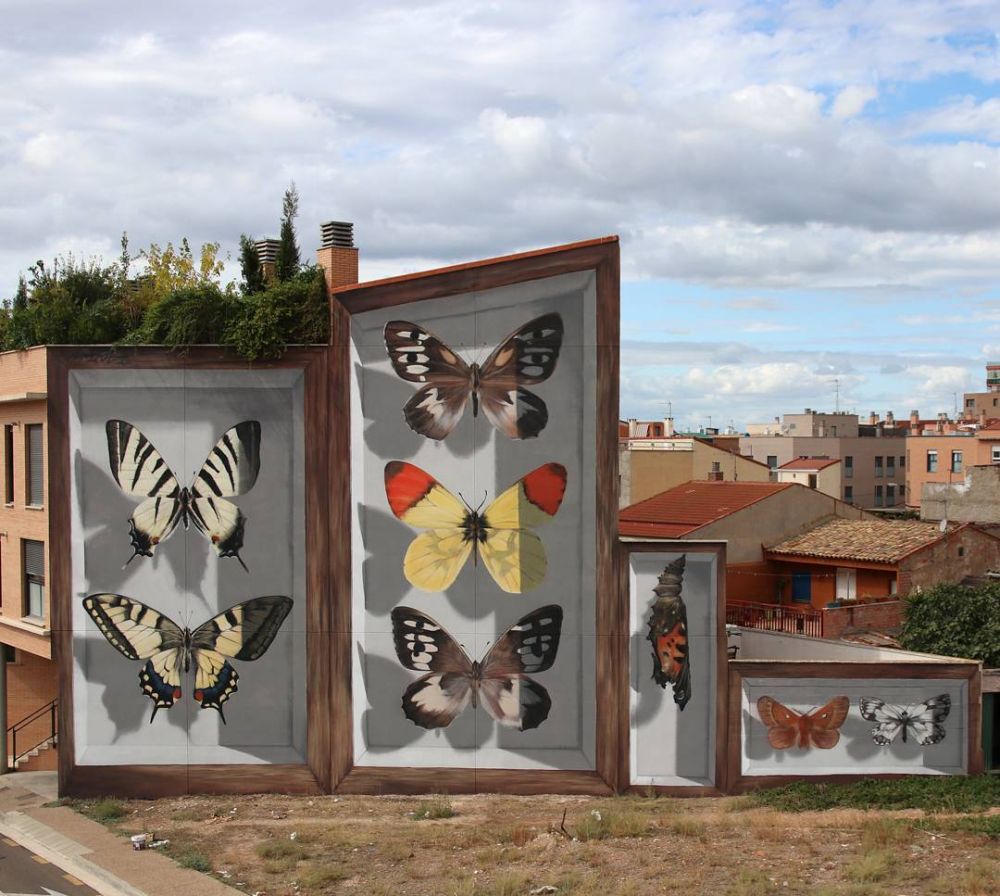 10 Seni mural ini ubah gedung jadi kotak kaca penuh dengan kupu-kupu