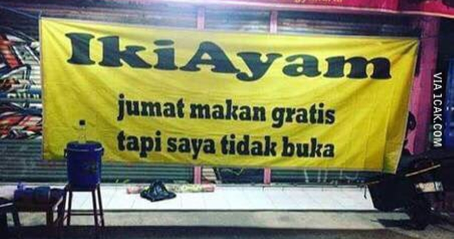10 Spanduk warung makan ini kocaknya ngeselin banget