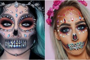 Rhinestone Skulls, tren makeup tengkorak berkilau yang kreatif abis