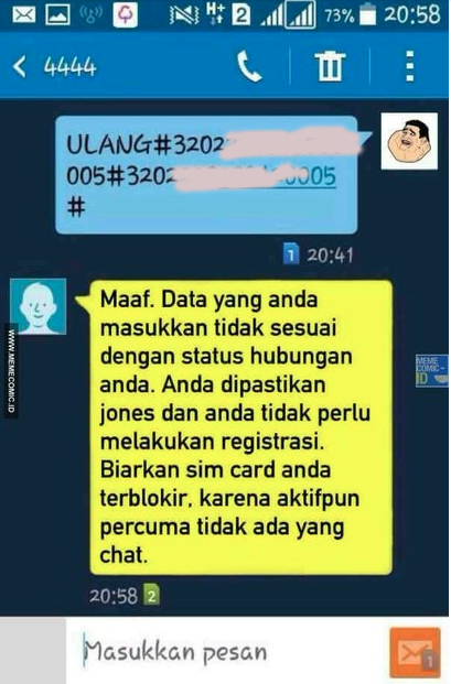 4 Meme gagal registrasi ulang kartu ini asli bikin ngakak parah