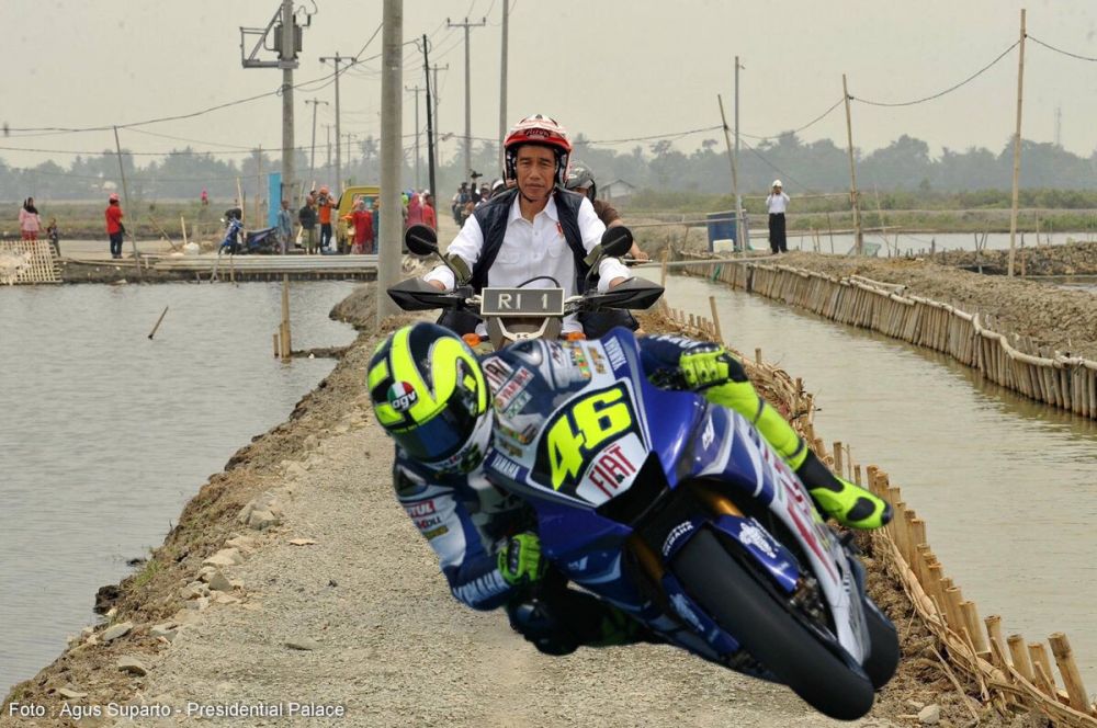9 Foto editan Jokowi naik motor trail di Bekasi ini kocak abis