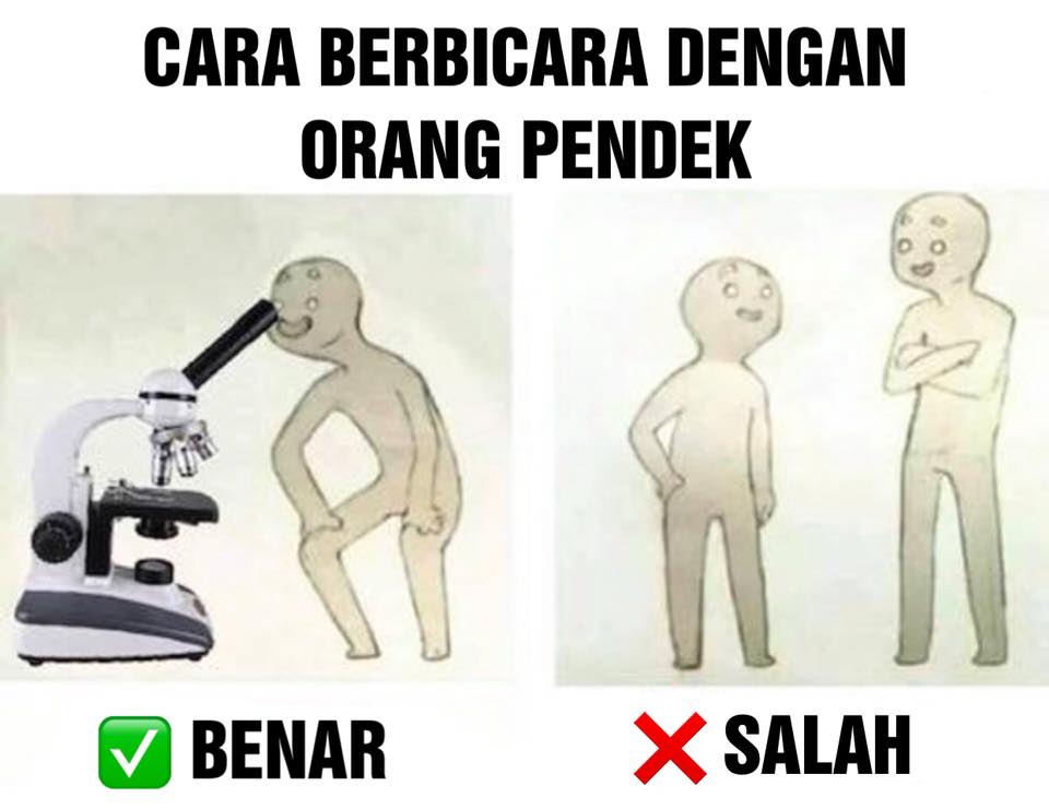 8 Ilustrasi kocak tunjukkan rempongnya saat ngobrol sama orang pendek