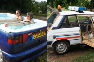 10 Mobil ini dimanfaatkan dengan tak biasa, mobil polisi jadi kandang