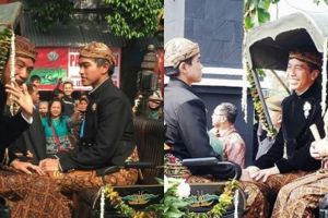 5 Gaya Jokowi saat kirab pernikahan Kahiyang-Bobby, penuh senyum