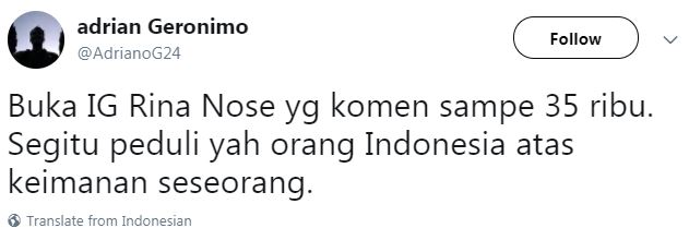 9 Kicauan bijak semangati Rina Nose setelah melepas hijab