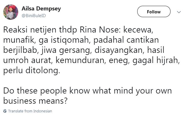 9 Kicauan bijak semangati Rina Nose setelah melepas hijab
