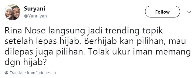9 Kicauan bijak semangati Rina Nose setelah melepas hijab