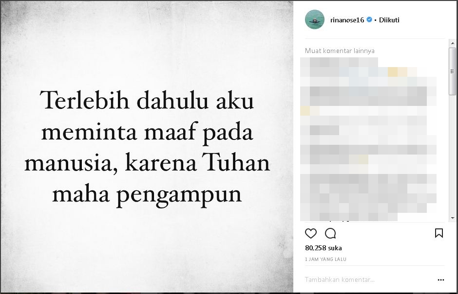 Rina Nose curhat lagi soal lepas hijab, isinya sindiran halus