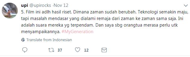 Kecewa dengan sensor film My Generation, ini kicauan Upi Avianto