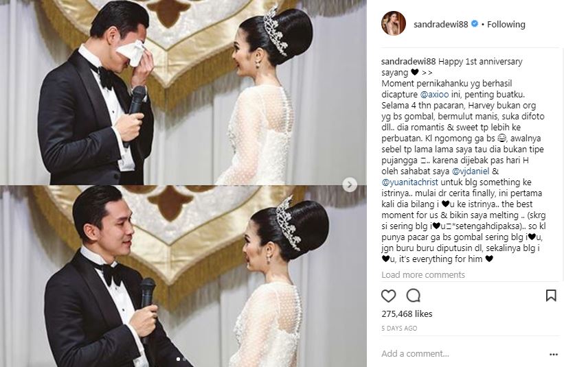 Setahun menikah, ini 10 momen mesra Sandra Dewi dan Harvey