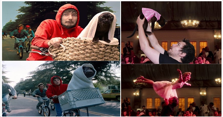 Pria ini remake 12 adegan film ternama bersama kucing, kocak abis