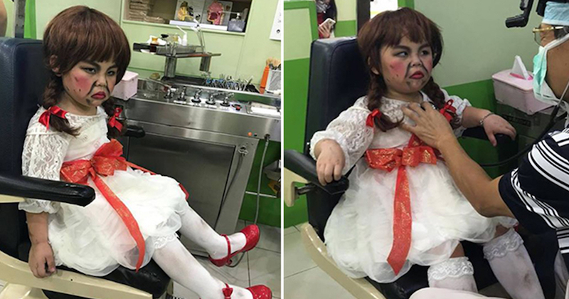 Pakai kostum Annabelle ke dokter, bocah ini bikin kaget seisi klinik