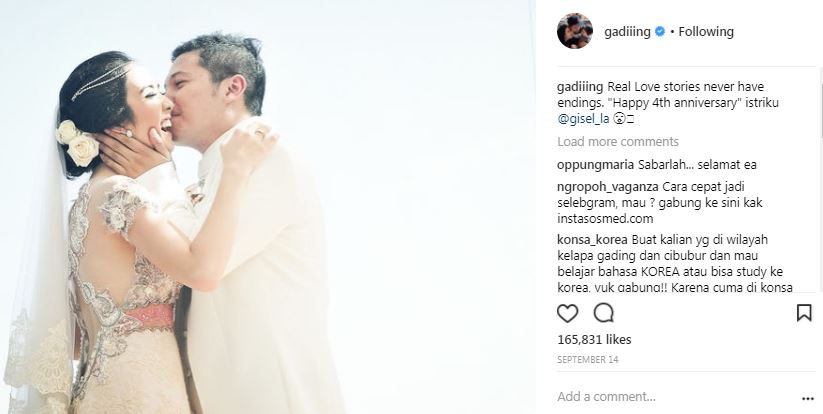 5 Kejutan romantis Gading untuk Gisel yang bikin baper, so sweet