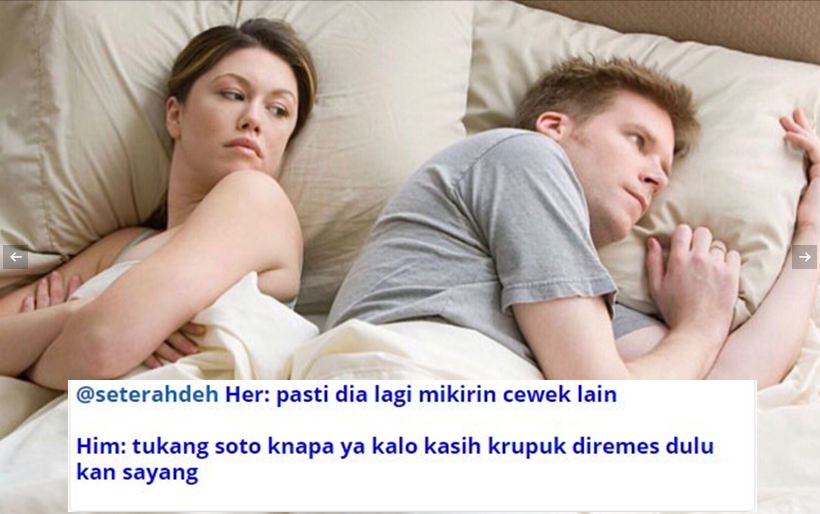 5 Imajinasi kocak warganet saat suami istri di atas ranjang