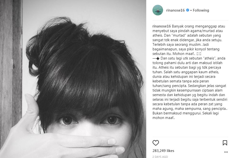 Disebut pindah agama lalu dibully, ini reaksi Rina Nose