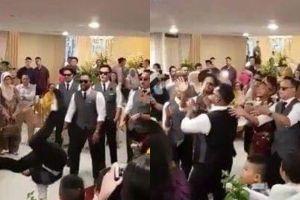 Tak biasa, joget pengantin bareng pengiringnya ini keren abis