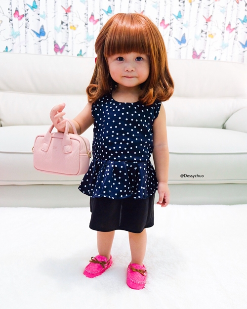 Crystabelle, balita selebgram yang suka pakai wig ini imut banget