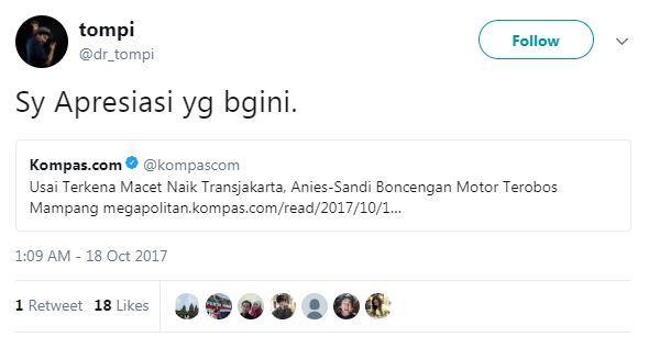 6 Cuitan kritis Tompi terhadap pemerintahan Anies-Sandi