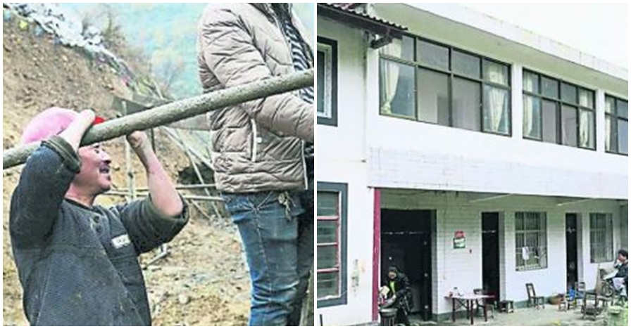 Pria tanpa 2 telapak tangan ini sukses bangun rumah untuk keluarganya