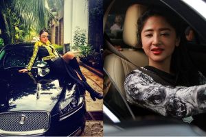 5 Gaya Dewi Perssik saat di atas mobil mewahnya, cetar abis