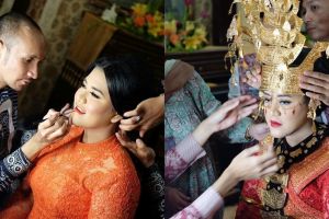 10 Potret Kahiyang dirias sebelum tampil pada pesta adat di Medan