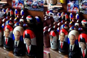 Ada wajah Soekarno, Jokowi dan Ahok di toko souvenir Rusia, keren!
