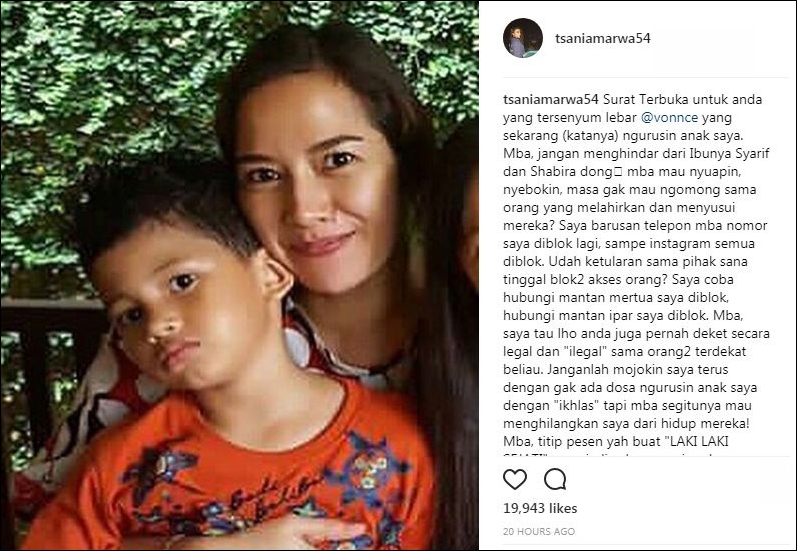 Ditegur Tsania Marwa soal masalah anak, ini balasan Vonny Cornelia