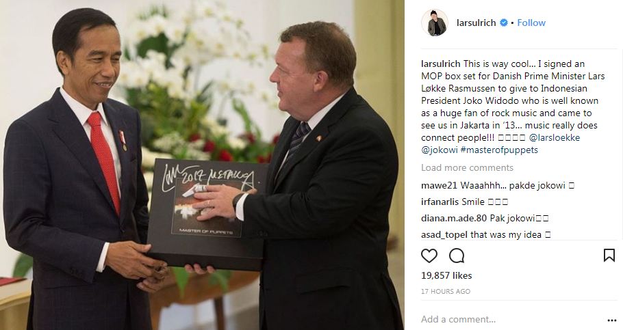 Ini 2 hadiah Metallica buat Jokowi, semuanya dilaporkan ke KPK lho