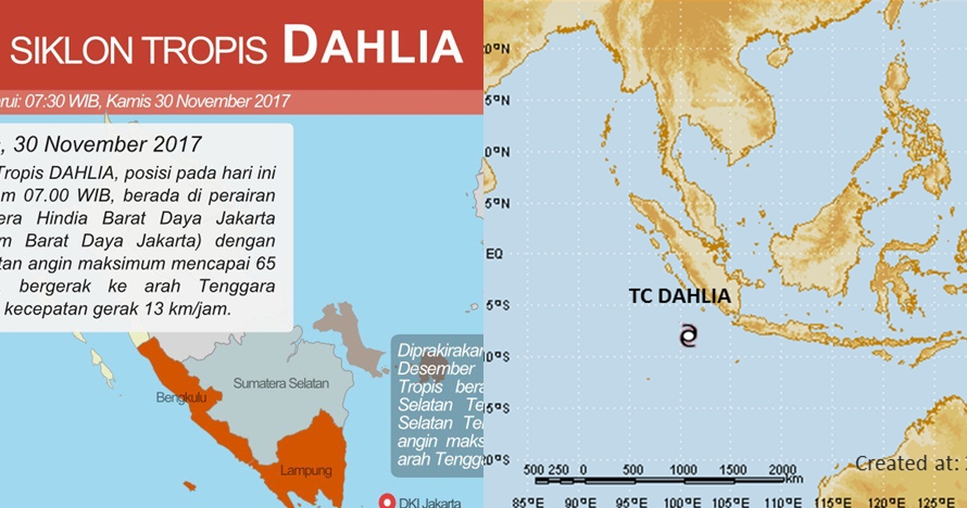 Kenapa siklon tropis dinamai Dahlia & Cempaka? Ini penjelasannya