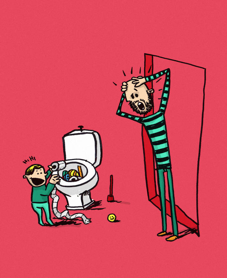 12 Ilustrasi perjuangan seorang ayah saat urus anaknya sendirian