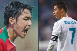 Tendangan bebas Septian David mirip gaya CR7, keren