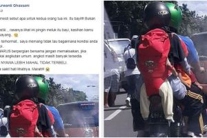 Aksi ibu boncengkan bayi ini bikin prihatin 