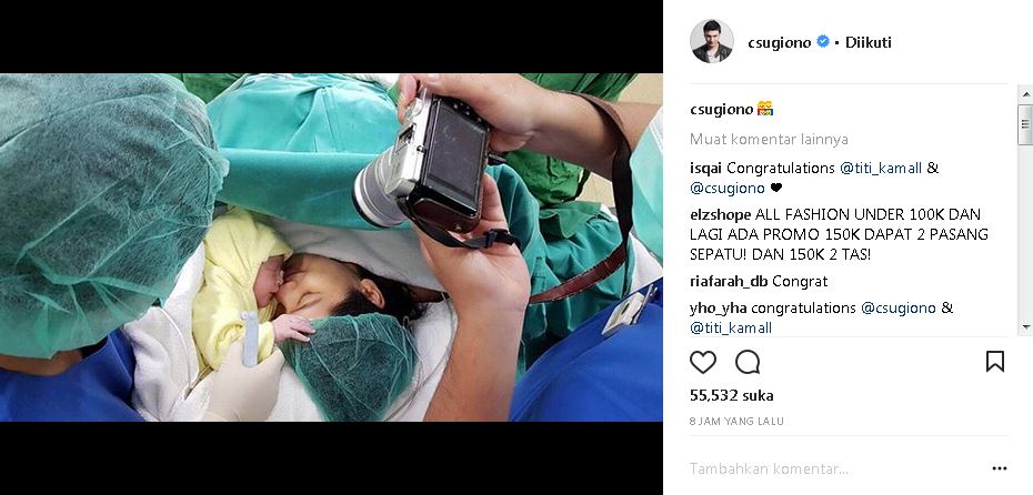 Istri melahirkan anak kedua, Christian Sugiono unggah foto menyentuh