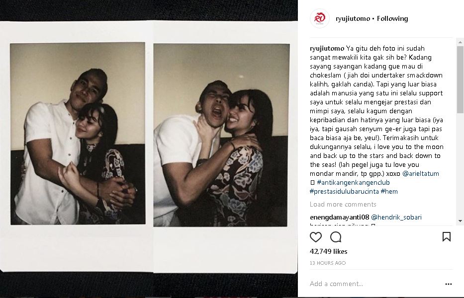 Siap jalani LDR, Ariel Tatum dan Ryuji Utomo saling unggah foto kocak