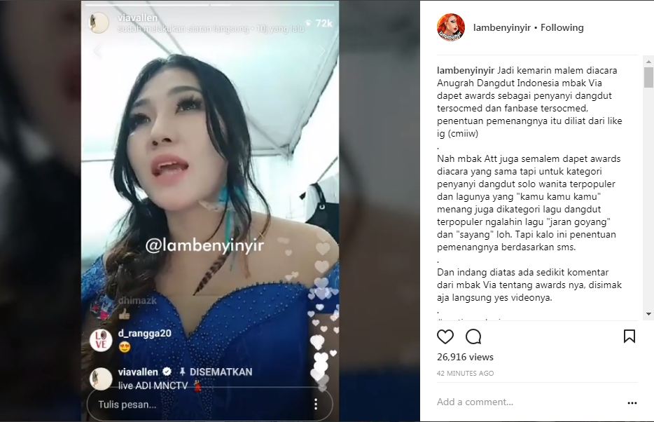 Kalah polling SMS dari Ayu Ting Ting, ini curhatan Via Vallen