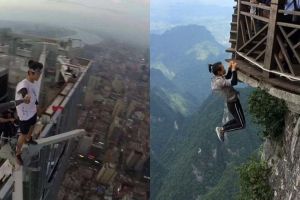 Penggila selfie ekstrem terekam video jatuh dari puncak gedung