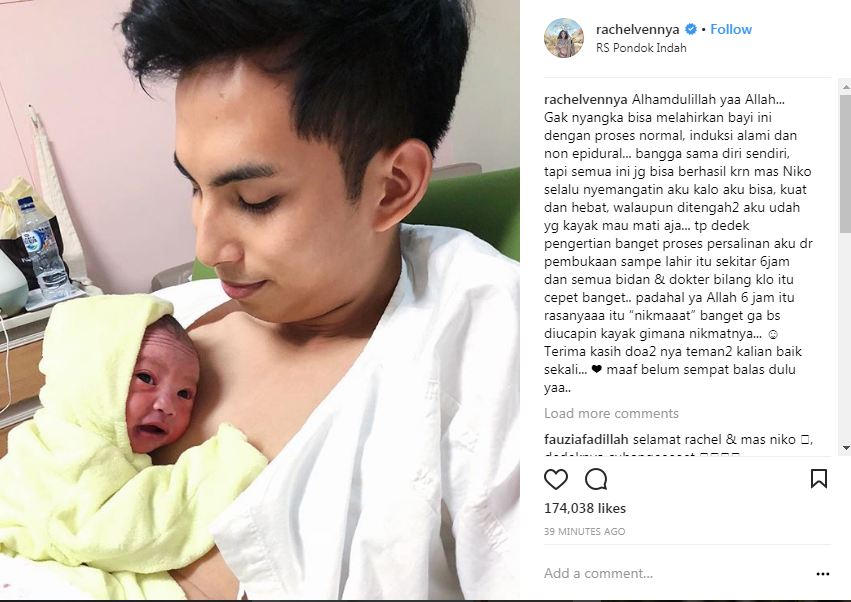 Rachel Vennya melahirkan, nama anaknya unik banget